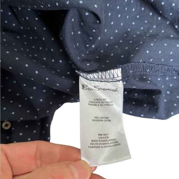 Ben Sherman Shirt Button Front Boys Large 14-16 Blue White Dress Shirt - Picture 5 of 7